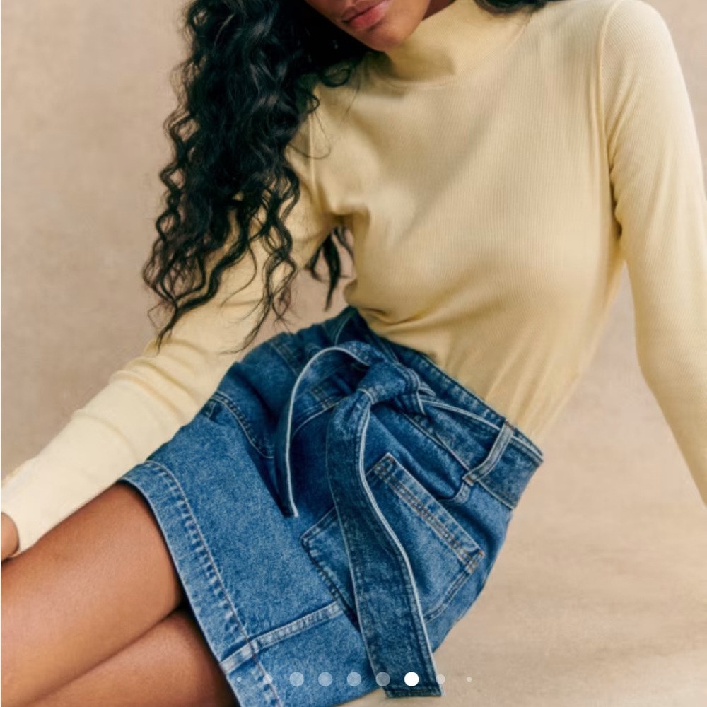 Sezane Felix Jumper long sleeve shirt Pastel Yellow XS